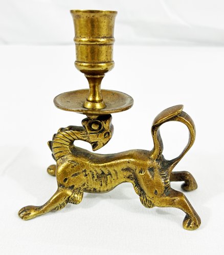 Heavy Brass Dragon Chamberstick