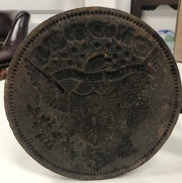 c1800 Patriotic Cast and Forged Iron Waffle Iron