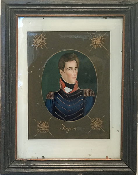 c1825 Reverse Painting on Glass of Andrew Jackson