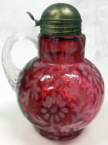 Cranberry Opalescent Daisy & Fern Syrup