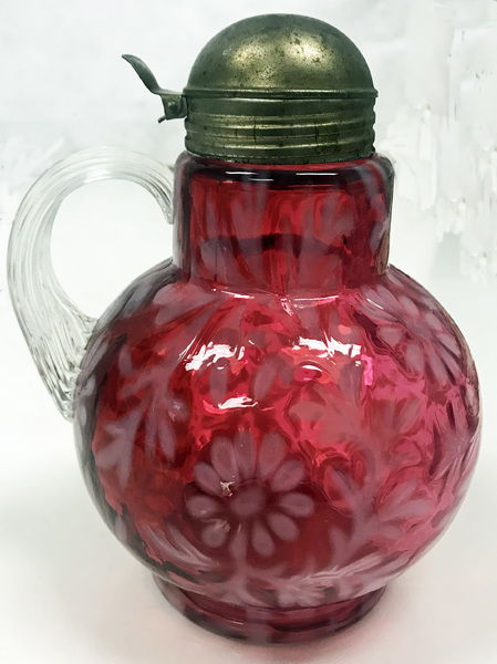 Cranberry Opalescent Daisy & Fern Syrup