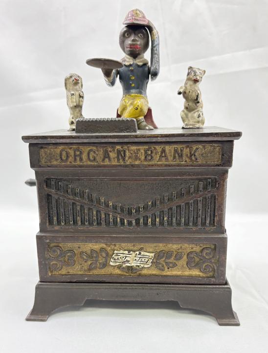 Organ Bank w/Cat and Dog Mechanical Bank