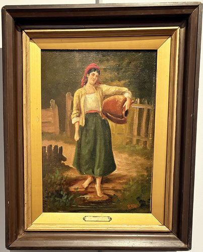Girl With Water Jug, Oil on Canvas