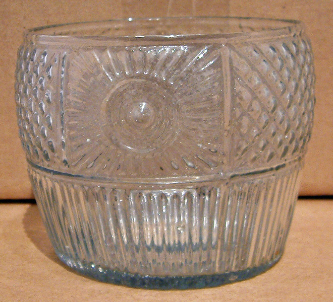 Blown Three Mold Pattern Glass Bowl
