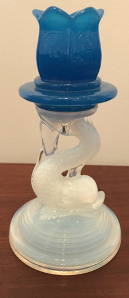 Rare Pittsburgh Glass Dophin Console Set