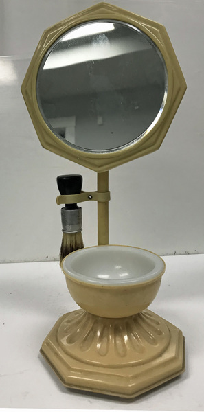 c1930 Bakelite Shaving Mirror, Cup and Brush