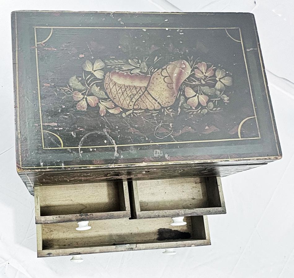 3 Drawer, Lift Lid Box - Paiint Decorated