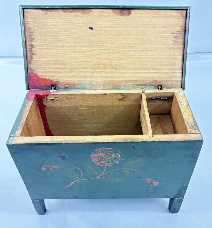 Paint Decorated, Six Board Miniature Chest