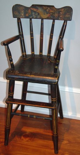 Painted Child's Chair w/Bird Motif