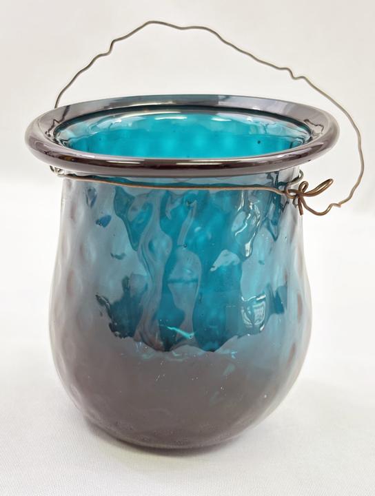 Dark Teal Christmas / Fairy Light with Pontil Mark
