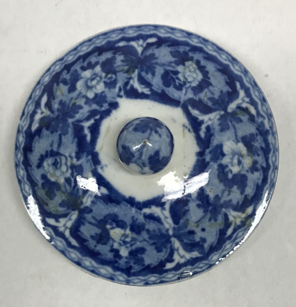 Historical Blue Spittle Cup with Lid