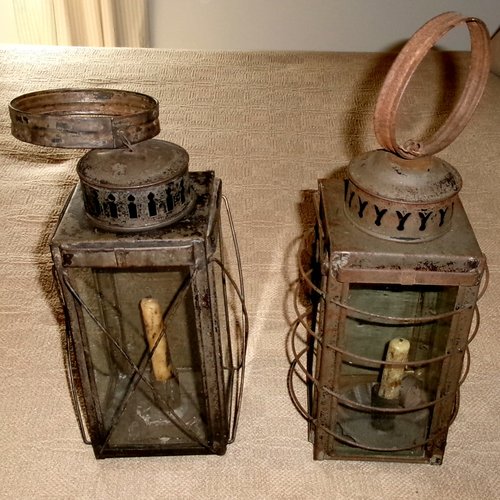 Signed 19th C. Philadelphia Tin Lanterns