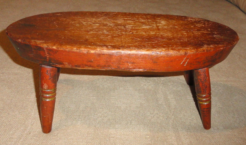Early 19th C. Windsor Stool in Paint