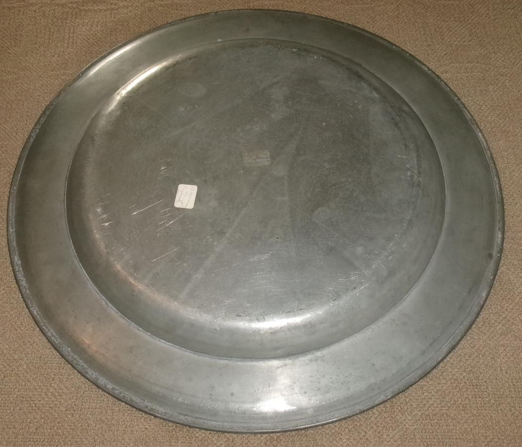 Large Early 19th C. Pewter Charger