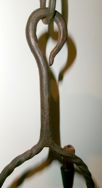 Petite Early Hand-Forged 4 Candle Hanging Lamp