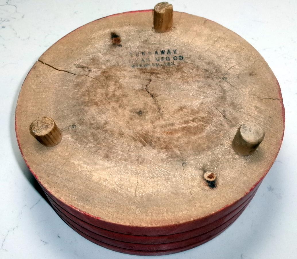 Signed Countertop Chopping Block in Red Paint
