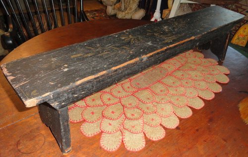 19th C. Paint Decorated Bench