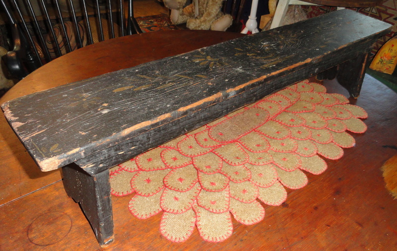 19th C. Paint Decorated Bench