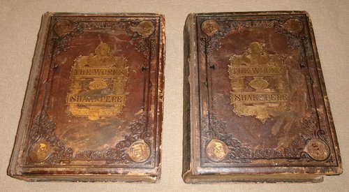 Large Folio 19th C. Works of Shakespeare Leather