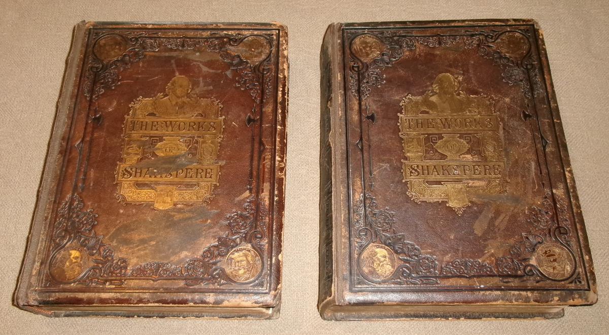 Large Folio 19th C. Works of Shakespeare Leather