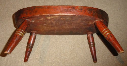 Early 19th C. Windsor Stool in Paint
