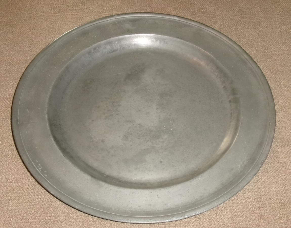 Large Early 19th C. Pewter Charger