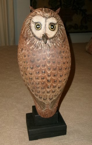 Folk Art Carved Owl