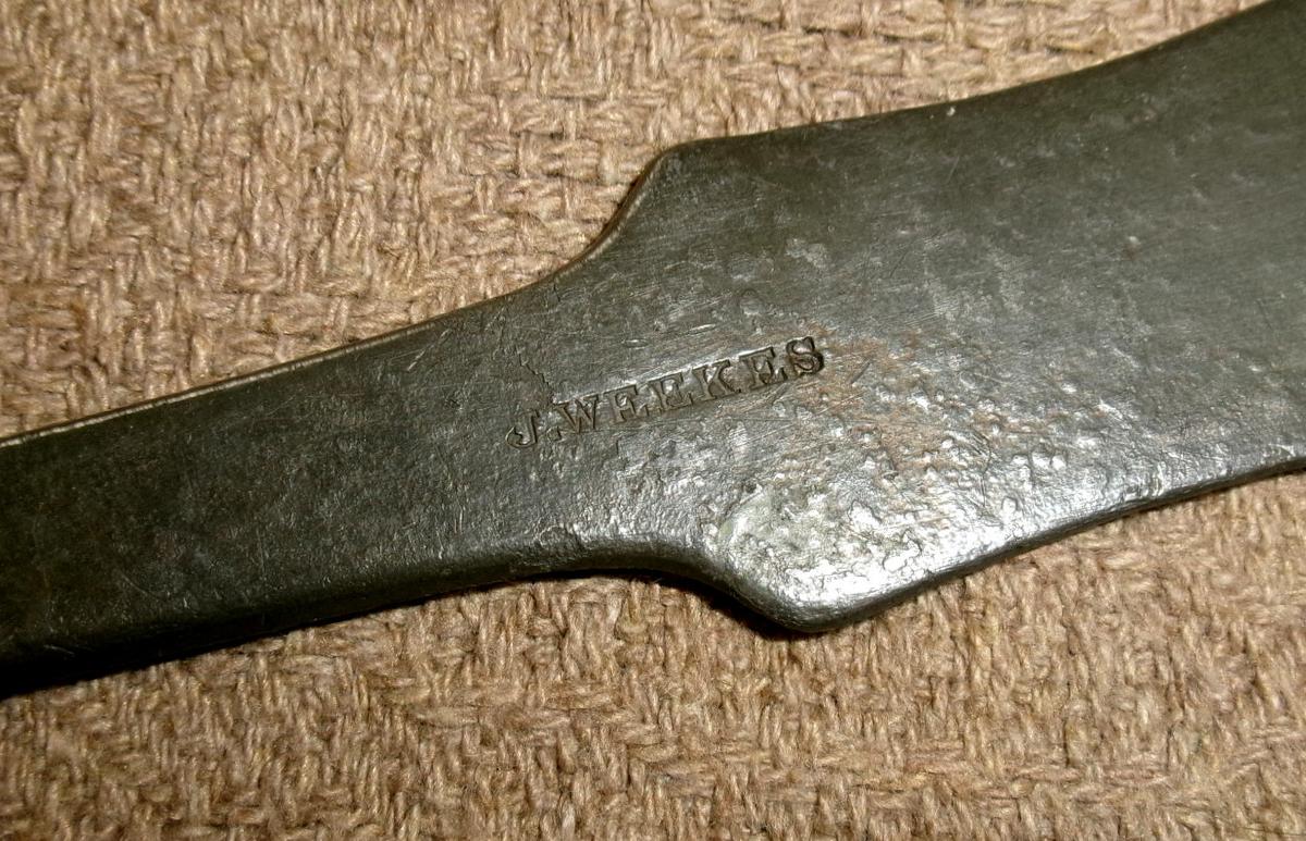 19th C. Pewter Ladle signed J. Weekes