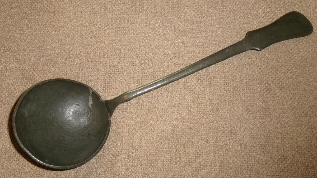 19th C. Pewter Ladle signed J. Weekes