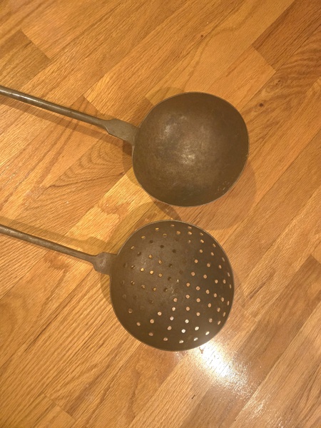 IRON LONG HANDLE LADLE AND STRAINER