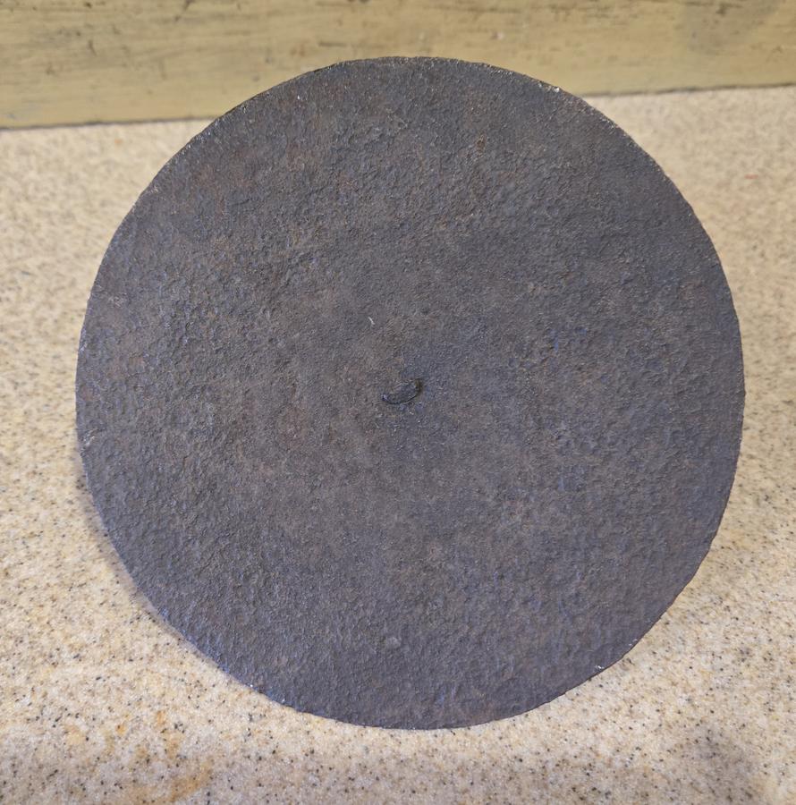 18th c Iron POT LID DOLPHIN