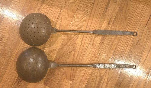 IRON LONG HANDLE LADLE AND STRAINER