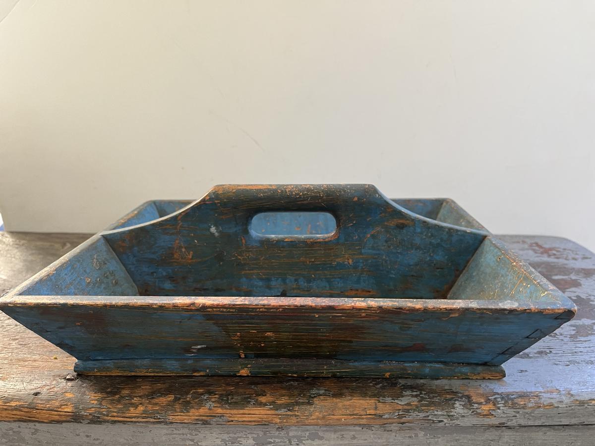Mid 19th c. Original Blue Knife Box