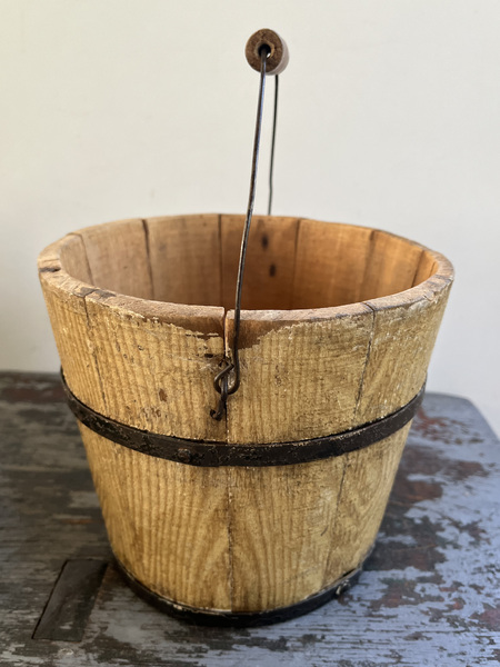 Yellow Faux-grained Bucket