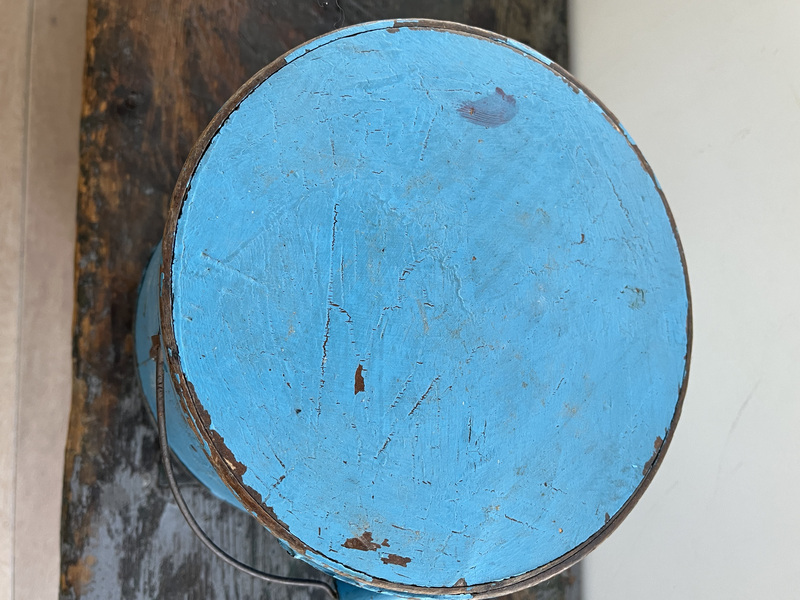 19th c. Blue Painted Bucket