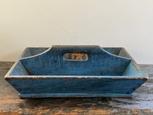 Mid 19th c. Original Blue Knife Box