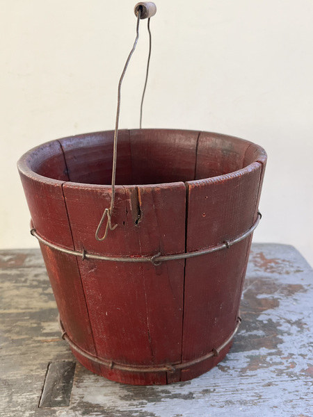 Red Painted Bucket