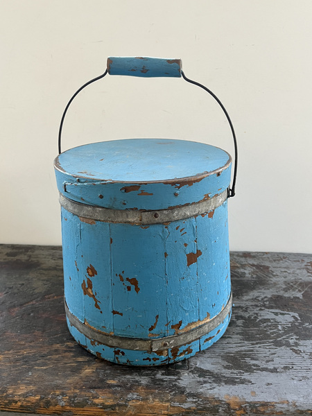 19th c. Blue Painted Bucket