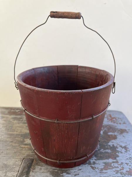 Red Painted Bucket