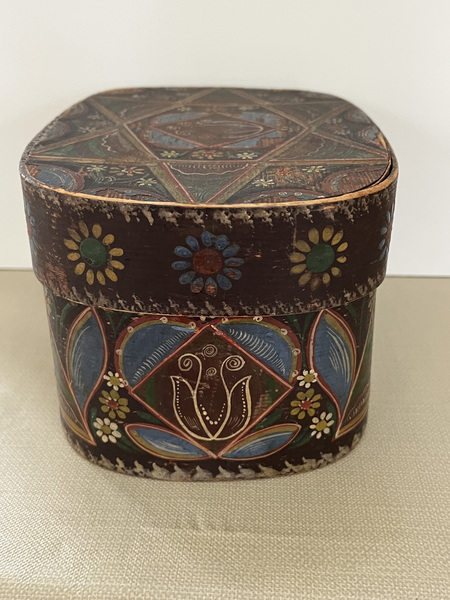 Painted German Bentwood Oval Box