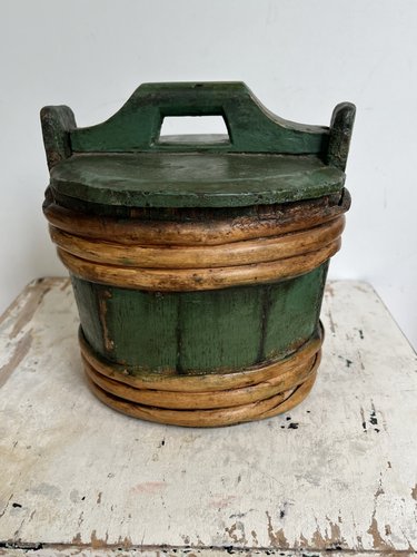 Small Staved and Lidded Butter Tub