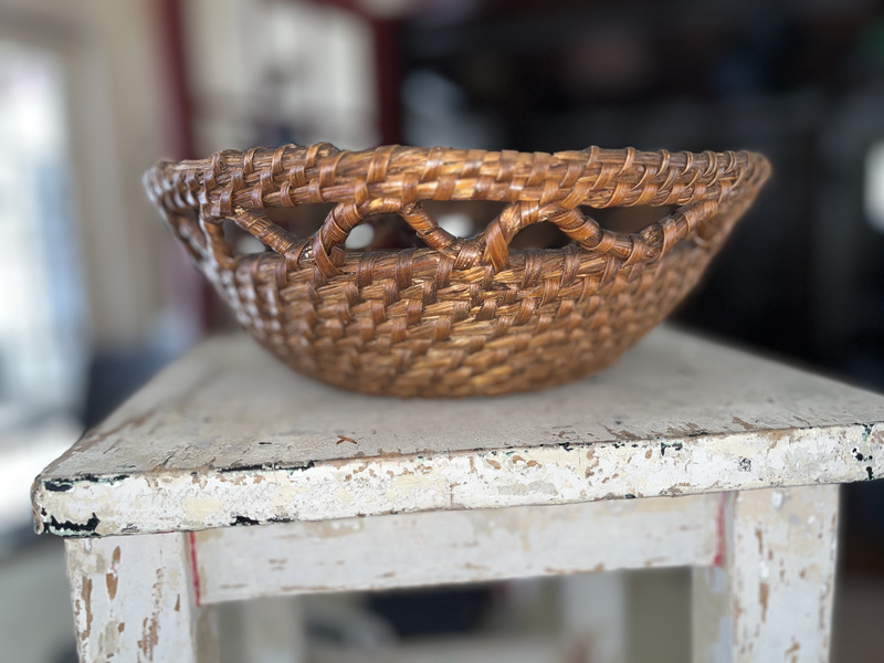 Open-work Rye Straw Basket