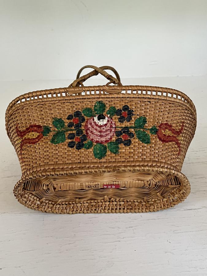 Woven Purse Basket w/ Lid