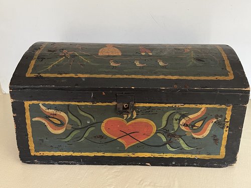 Painted Dome Lid Valuables Box