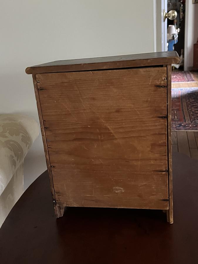 19th c.Miniature Grain Painted Empire Chest