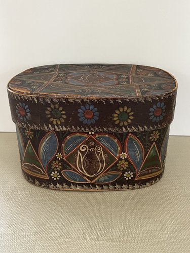 Painted German Bentwood Oval Box