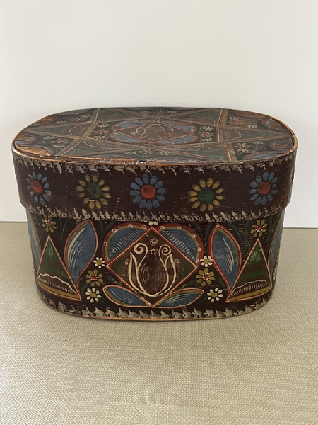 Painted German Bentwood Oval Box