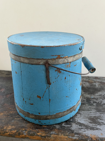 19th c. Blue Painted Bucket