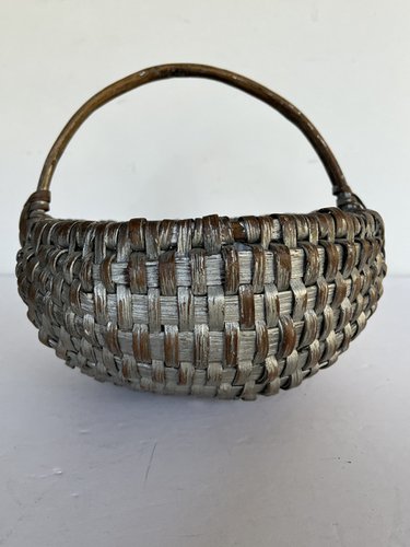 Small Silver- Painted Basket