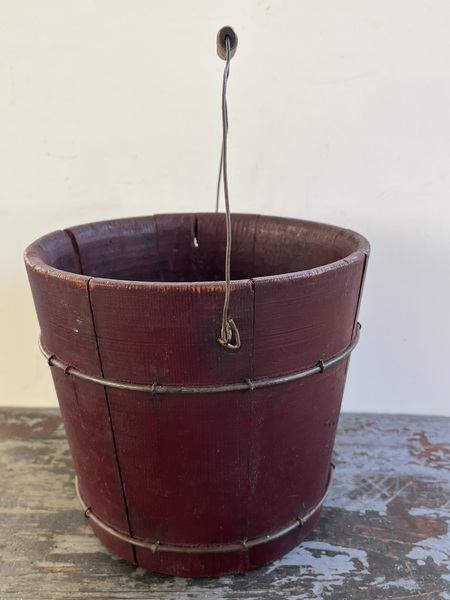 Red Painted Bucket